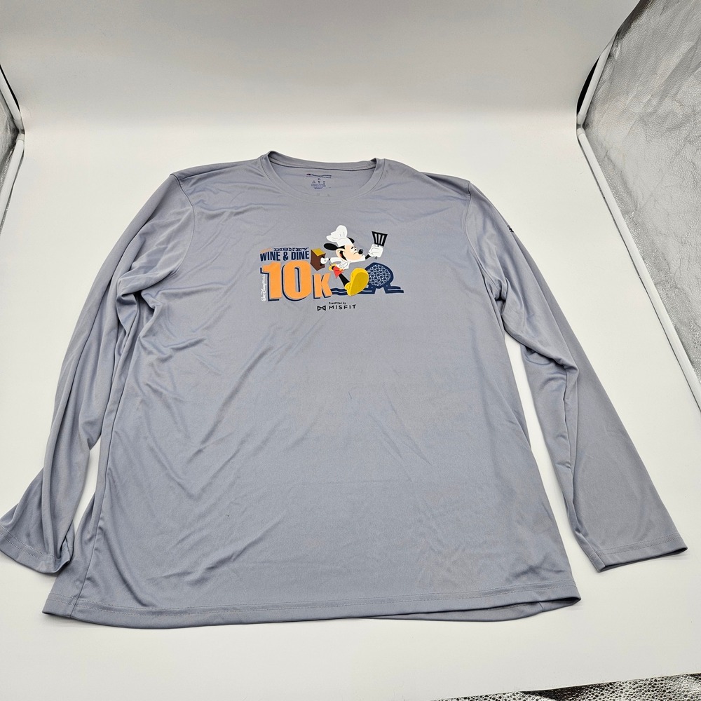 Disney Wine Dine 10K Run Mickey‎ Chef Long Sleeve Shirt Champion Athleticwear XL